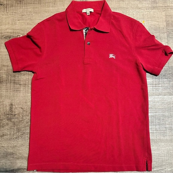 Burberry VTG women’s size small polo collar red in color preowned, 90’s . - Picture 1 of 7